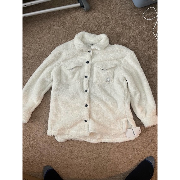 Large Girls Marshmallow Button Up Jacket - Picture 1 of 4